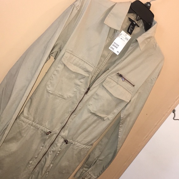 h&m jumpsuit beige